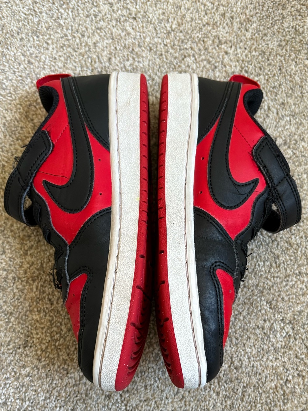 Nike - Unisex Court Borough Low Recraft Sneakers - Size 2Y - Red & Black - Picture 7 of 10